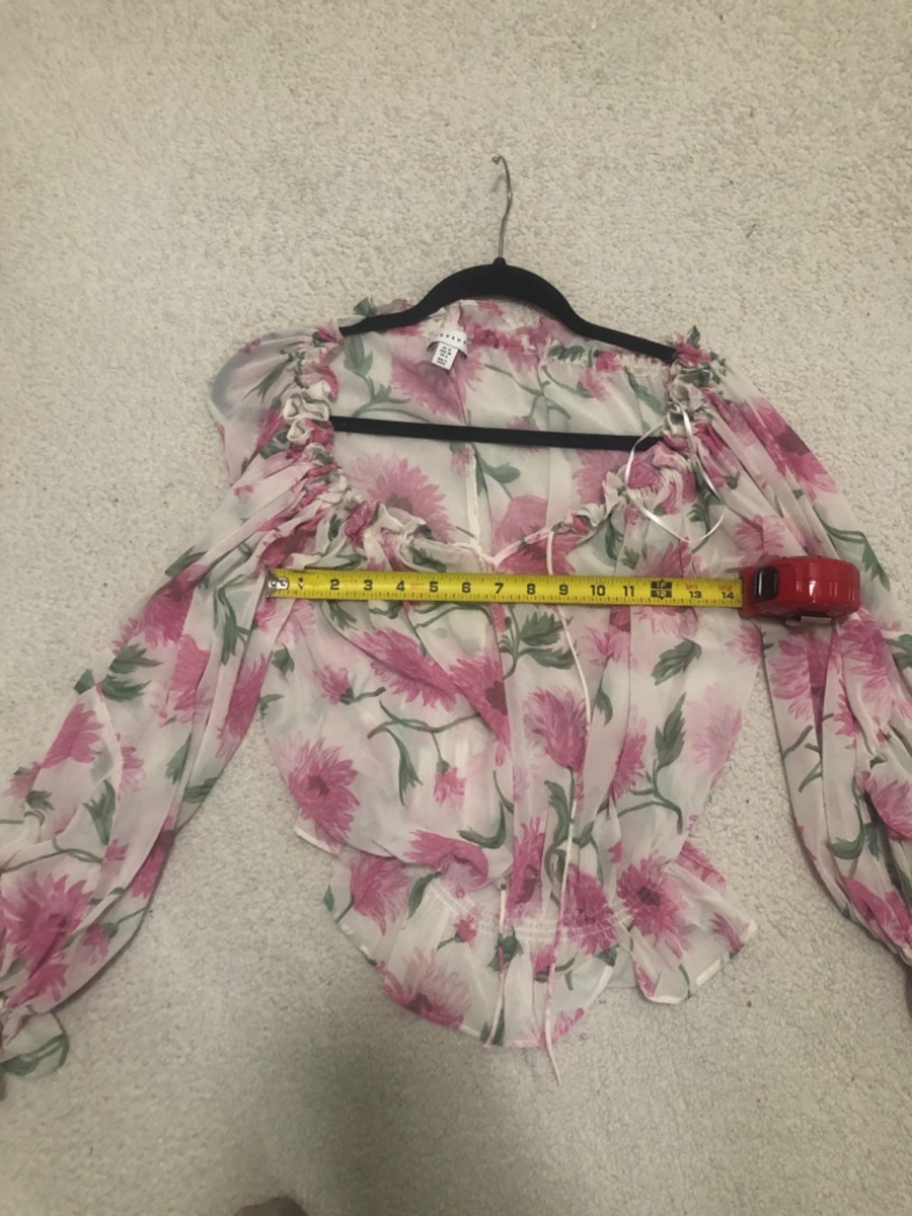 TopShop Pink Dahlia Bardot Gypsy Top Size 6 - Picture 2 of 6